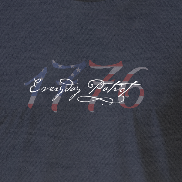 USA made patriot shirt with 1776 text filled with American flag and Everyday Patriot written over it