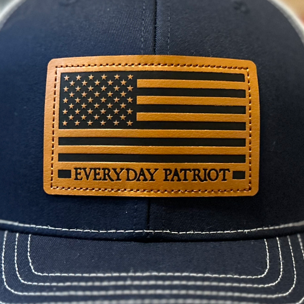 Leather Flag Patch – EDP – Navy/White