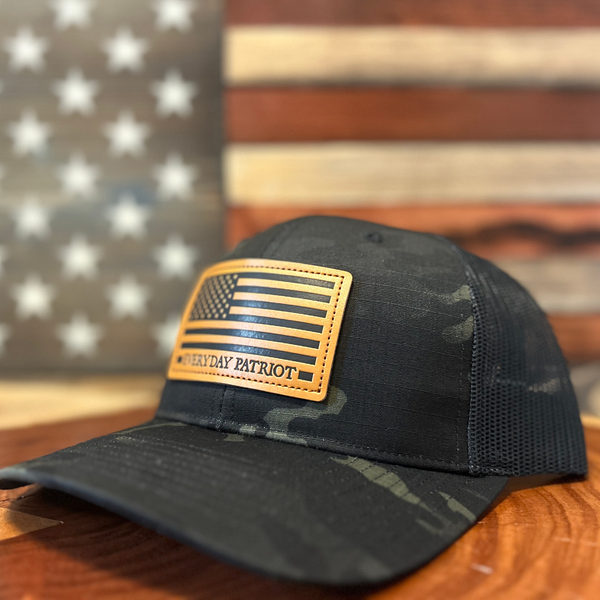 Leather Flag Patch – EDP – Multicam Black/Black Range Hat